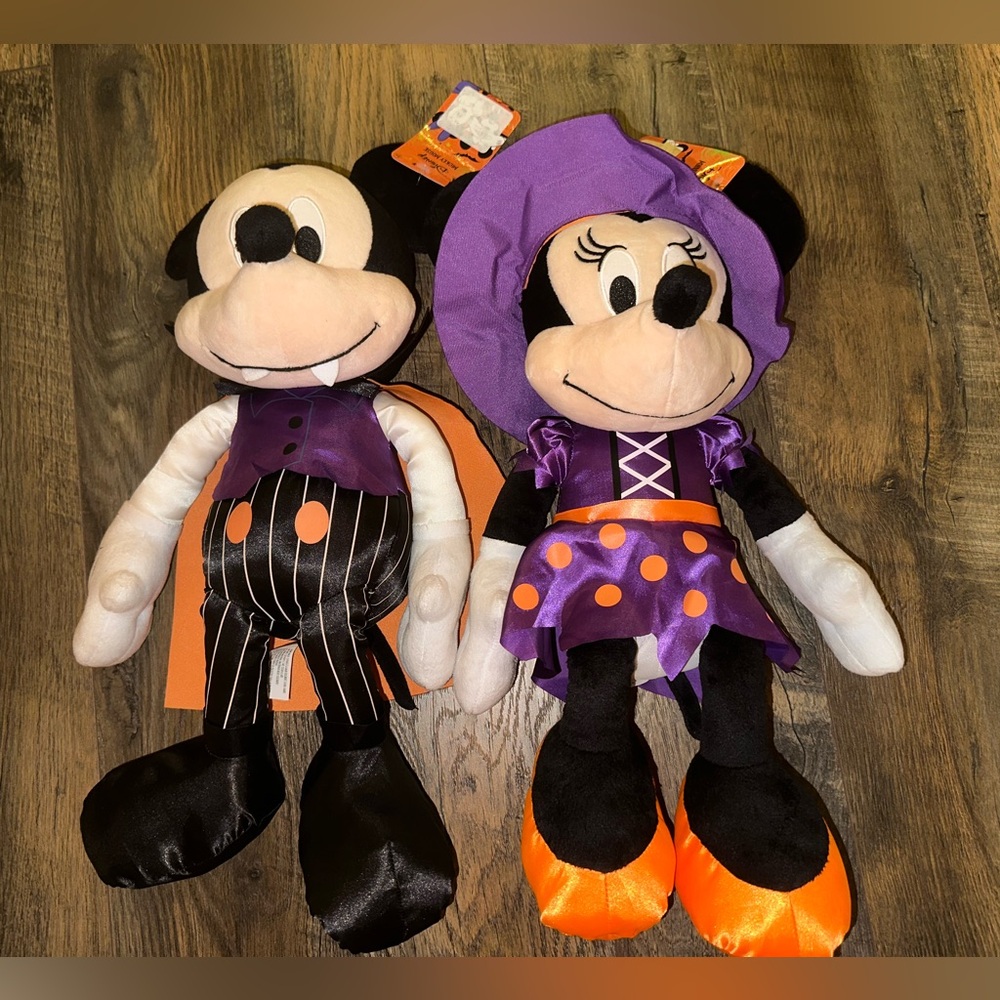 Mickey And Minnie Mouse Plush Vampire & Witch 18” Long ~ NWT (you get both) - Picture 3 of 11